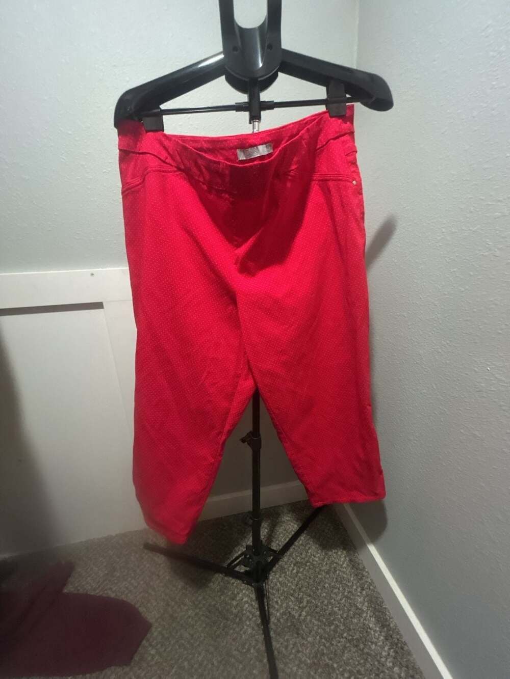 Dalia Pants Size 18W Red White Polka Dot Capris